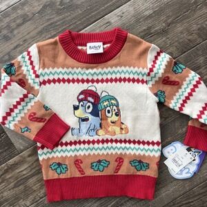 Bluey Bingo Holiday Christmas Sweater Baby Girl Baby Boy Size 18 Months‎